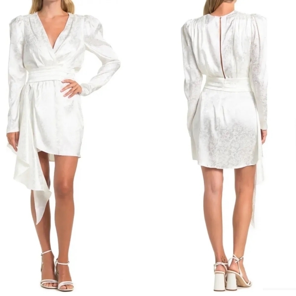 Ronny Kobo Lilian Satin Asymmetrical White Dress Size XL NWT